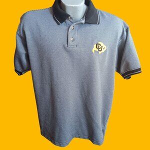 Men's Polo Shirt Large University Colorado Cu Buffaloes Knit Embroidered Logo